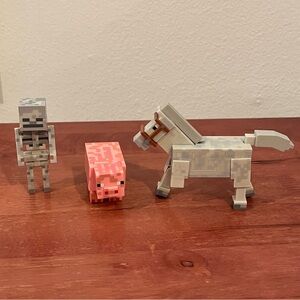 Minecraft Figure Set Skeleton Pig Horse